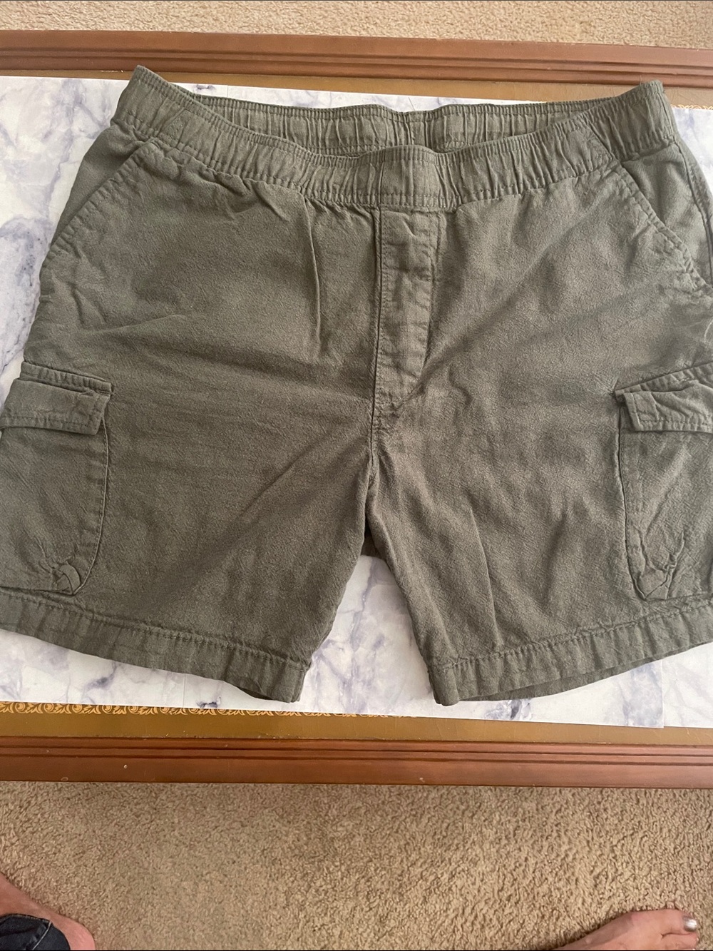 Goodfellow & Co Olive Green Cargo Shorts with Elastic Waist